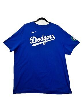 Nike SHOHEI OHTANI #17 XXL 2XL Los Angeles Dodgers Seoul Series Shirt Blue
